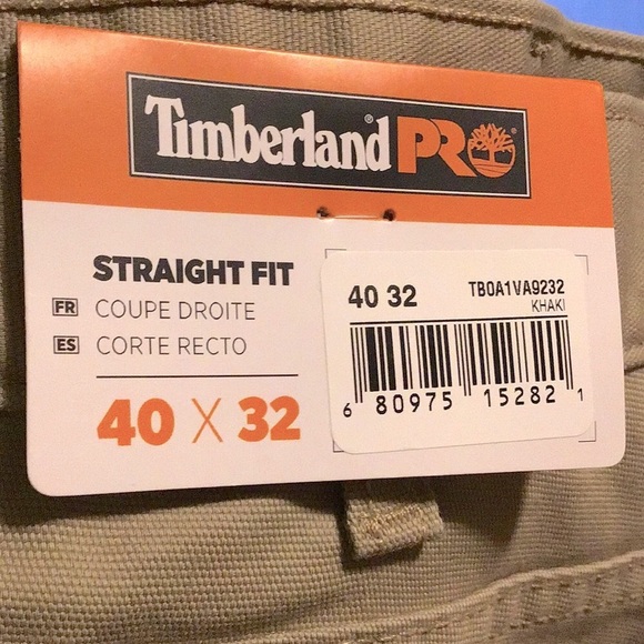 Timberland Straight Fit Pants 40 x 30 Khaki Pro Flex Canvas [New With Tags] - Picture 4 of 6